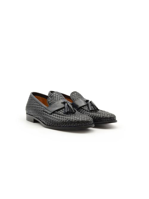 MOCASSINO INTRECCIATO E NAPPINE BLU ZANFRINI | 1054-4PIBLU