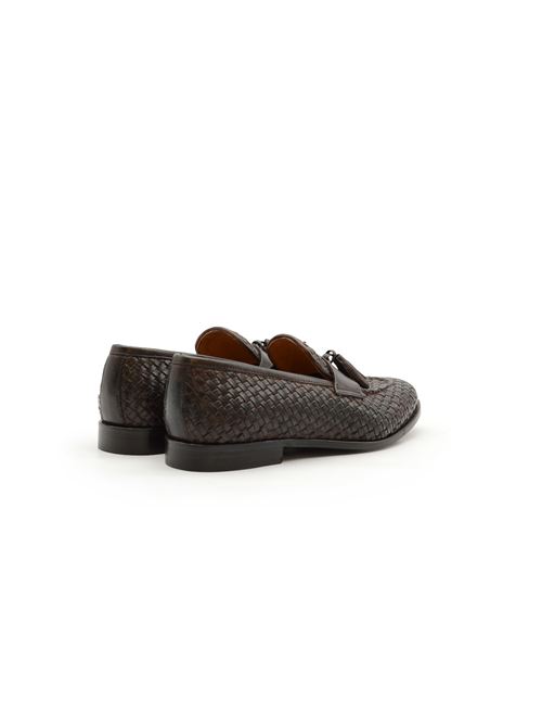 MOCASSINO INTRECCIATO E NAPPINE MARRONE ZANFRINI | 1054-4PITDM