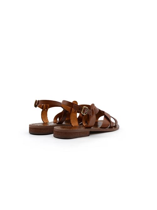 SANDALO LISTINI MARRONE ZANFRINI | 166PCUOIO