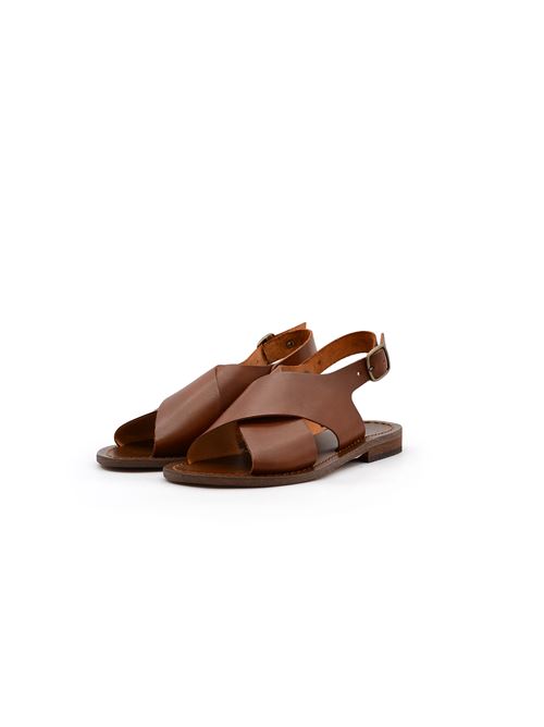 SANDALO INCROCIO MARRONE ZANFRINI | 312PCUOIO